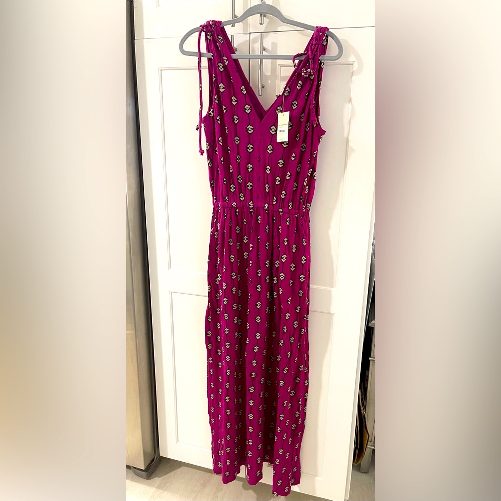 LUCKY BRAND Magenta Printed Midi Sleeveless Dress NWT
